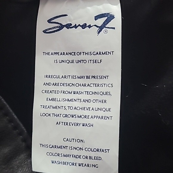 Seven 7 Black Ultra Skinny Faux Leather pants. Size 14. - Picture 10 of 11